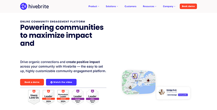 Association management software Hiverbrite's homepage