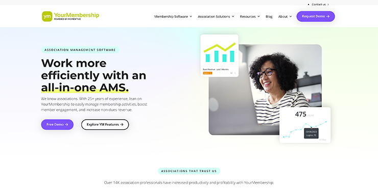 Association management software YourMembership's homepage